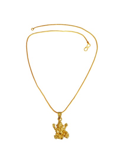 Ganesh Pendant Gold plated Stylish By Menjewell